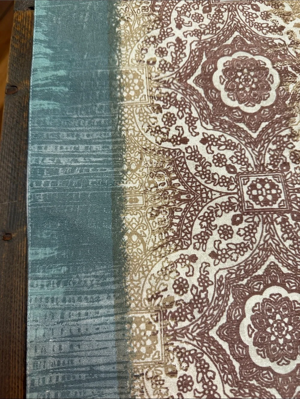 Pottery Barn Pendon Paisley Linen Blend Table Runner Boho 18x108 Terracotta EUC